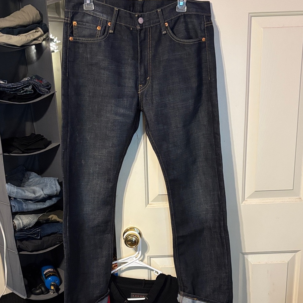 Signature by Levi Strauss Men's Dark Blue Straight Jeans